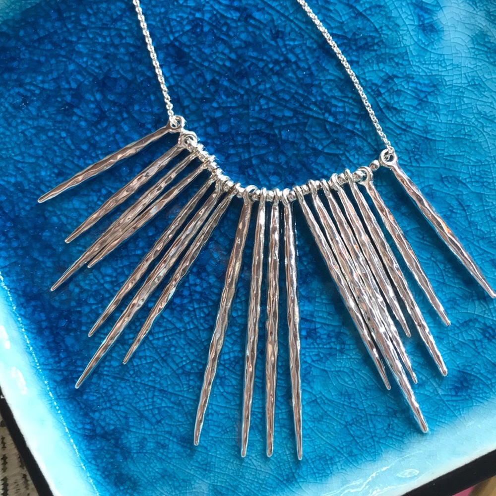 Stella & Dot silver rebel cluster necklace